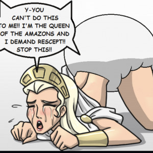 Hippolyta gets diaperd and humiliated 