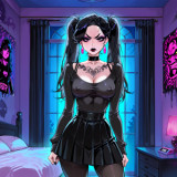 Dominated by your goth stepsister